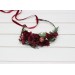 Burgundy dusty rose flower crown. Hair wreath. Flower girl crown. Wedding flowers. 5329