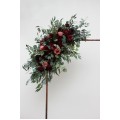  Flower arch arrangement in burgundy dusty rose colors.  Arbor flowers. Floral archway. Faux flowers for wedding arch. 5329