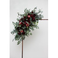  Flower arch arrangement in burgundy dusty rose colors.  Arbor flowers. Floral archway. Faux flowers for wedding arch. 5329