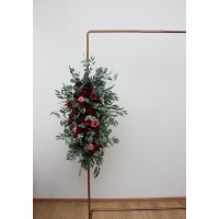  Flower arch arrangement in burgundy dusty rose colors.  Arbor flowers. Floral archway. Faux flowers for wedding arch. 5329