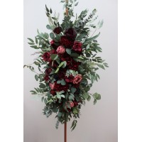  Flower arch arrangement in burgundy dusty rose colors.  Arbor flowers. Floral archway. Faux flowers for wedding arch. 5329