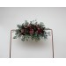  Flower arch arrangement in burgundy dusty rose colors.  Arbor flowers. Floral archway. Faux flowers for wedding arch. 5329