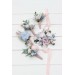  Wedding boutonnieres  in dusty blue blush pink white color scheme. Flower accessories. 0509-1