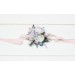  Wedding boutonnieres  in dusty blue blush pink white color scheme. Flower accessories. 0509-1