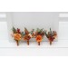 Wedding boutonnieres and wrist corsage in rust orange color scheme. Flower accessories. 5213