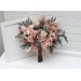 Wedding bouquets in dusty rose blush pink colors. Bridal bouquet. Faux bouquet. Bridesmaid bouquet. 5123