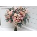 Wedding bouquets in dusty rose blush pink colors. Bridal bouquet. Faux bouquet. Bridesmaid bouquet. 5123