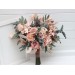 Wedding bouquets in dusty rose blush pink colors. Bridal bouquet. Faux bouquet. Bridesmaid bouquet. 5123