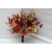 Wedding bouquets in rust burgundy orange  colors. Bridal bouquet. Faux bouquet. Bridesmaid bouquet. 5073-1