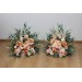 Standing flowers in orange blush pink color scheme. Aisle flowers. Wedding decorations. Floor flowers. 5071