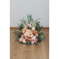 Standing flowers in orange blush pink color scheme. Aisle flowers. Wedding decorations. Floor flowers. 5071