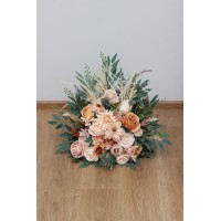 Standing flowers in orange blush pink color scheme. Aisle flowers. Wedding decorations. Floor flowers. 5071