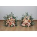 Standing flowers in orange blush pink color scheme. Aisle flowers. Wedding decorations. Floor flowers. 5071