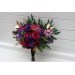 Bouquets in purple magenta gold color theme. Bridal bouquet. Faux bouquet. Bridesmaid bouquet. 5273