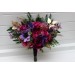 Bouquets in purple magenta gold color theme. Bridal bouquet. Faux bouquet. Bridesmaid bouquet. 5273