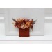 Pocket boutonniere in rust burgundy orange color scheme. Flower accessories. Pocket flowers. Square flowers. 5073