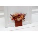 Pocket boutonniere in rust burgundy orange color scheme. Flower accessories. Pocket flowers. Square flowers. 5073