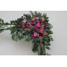  Flower arch arrangement in jewel-tone color scheme.  Arbor flowers. Floral archway. Faux flowers for wedding arch. 5187