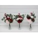 Mini bouquets for vases in burgundy blush pink color scheme. Flowers for wedding decor. Table flowers. Centerpiece. 5246