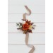  Wedding boutonnieres and wrist corsage  in orange ivory rust terracotta color scheme. Flower accessories. 5140