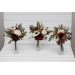 Mini bouquets for vases in burgundy ivory white color scheme. Flowers for wedding decor. Table flowers. Centerpiece. 5310