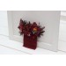 Pocket boutonniere in rust burgundy cinnamon color scheme. Flower accessories. Pocket flowers. Square flowers. 0044