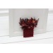 Pocket boutonniere in rust burgundy cinnamon color scheme. Flower accessories. Pocket flowers. Square flowers. 0044