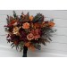 Bouquets in burgundy orange rust brown color theme. Bridal bouquet. Faux bouquet. Bridesmaid bouquet. 5330