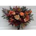 Bouquets in burgundy orange rust brown color theme. Bridal bouquet. Faux bouquet. Bridesmaid bouquet. 5330