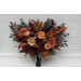 Bouquets in burgundy orange rust brown color theme. Bridal bouquet. Faux bouquet. Bridesmaid bouquet. 5330