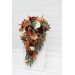 Bouquets in cinnamon ivory burgundy orange color theme. Bridal bouquet. Faux bouquet. Bridesmaid bouquet. 5287