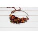 Burgundy orange rust brown  flower crown. Hair wreath. Flower girl crown. Wedding flowers. 5330