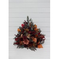 Standing flowers in burgundy orange rust color brown scheme. Aisle flowers. Wedding decorations. Floor flowers. 5330