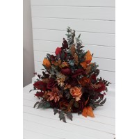 Standing flowers in burgundy orange rust color brown scheme. Aisle flowers. Wedding decorations. Floor flowers. 5330