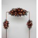  Flower arch arrangement in burgundy orange rust brown colors.  Arbor flowers. Floral archway. Faux flowers for wedding arch. 5330