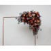  Flower arch arrangement in burgundy orange rust brown colors.  Arbor flowers. Floral archway. Faux flowers for wedding arch. 5330