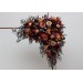  Flower arch arrangement in burgundy orange rust brown colors.  Arbor flowers. Floral archway. Faux flowers for wedding arch. 5330