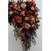  Flower arch arrangement in burgundy orange rust brown colors.  Arbor flowers. Floral archway. Faux flowers for wedding arch. 5330