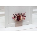 Pocket boutonniere in burgundy dusty rose blush pink color scheme. Flower accessories. Pocket flowers. Square flowers. 5256