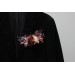 Pocket boutonniere in burgundy dusty rose blush pink color scheme. Flower accessories. Pocket flowers. Square flowers. 5256