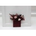 Pocket boutonniere in purple burgundy beige color scheme. Flower accessories. Pocket flowers. Square flowers. 5016