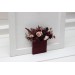 Pocket boutonniere in purple burgundy beige color scheme. Flower accessories. Pocket flowers. Square flowers. 5016