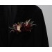 Pocket boutonniere in red burgundy dusty rose peach color scheme. Flower accessories. Pocket flowers. Square flowers. 0501