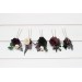 Set of 5 hair pins in purple black ivory green color scheme. Hair accessories. Flower accessories for wedding. 5289