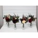 Mini bouquets for vases in burgundy black gold ivory color scheme. Flowers for wedding decor. Table flowers. Centerpiece. 0032