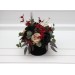 Burgundy black green beige ivory centerpiece. Table decor. Wedding flowers in box. 5279