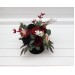 Burgundy black green beige ivory centerpiece. Table decor. Wedding flowers in box. 5279