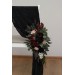 Aisle flowers in burgundy black green beige ivory scheme. Chair flowers. Sign flowers. Marker flowers. Wedding flowers. Flowers for wedding decor. 5279