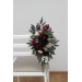 Aisle flowers in burgundy black green beige ivory scheme. Chair flowers. Sign flowers. Marker flowers. Wedding flowers. Flowers for wedding decor. 5279