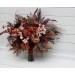 Wedding bouquets in burgundy terracotta colors. Bridal bouquet. Faux bouquet. Bridesmaid bouquet. 5121